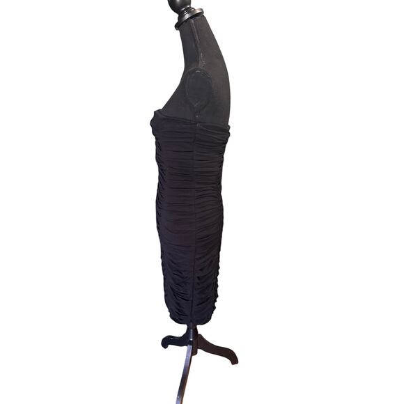 BEBE Black Ruched Strapless Bodycon Dress – Party & Night Out - Picture 2 of 6